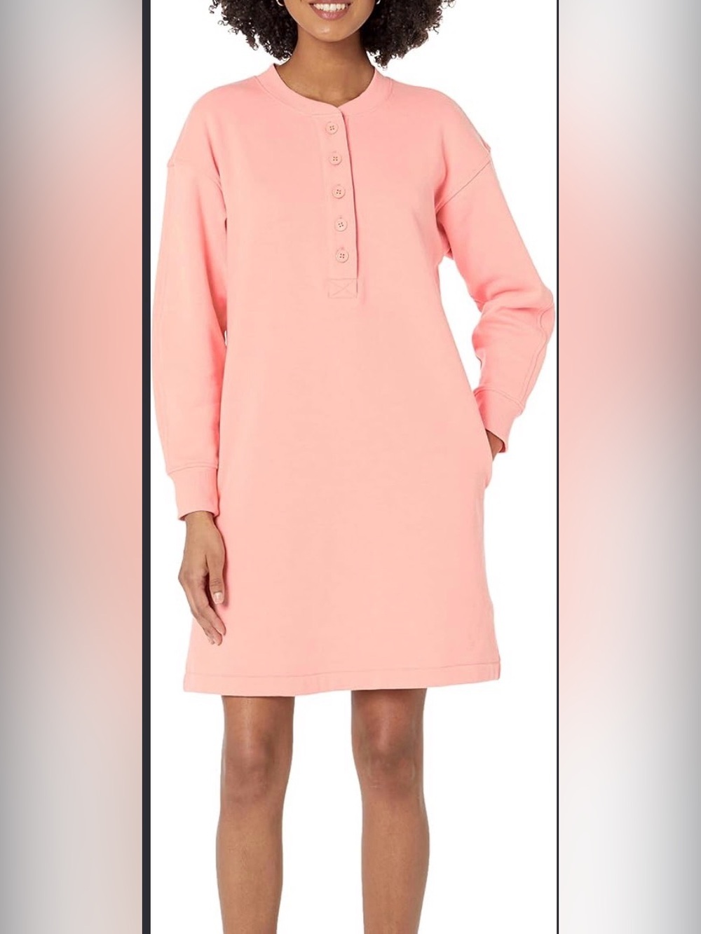 Amazon essentials knit Henley Button-Front Sweatshirt Dress